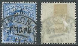 1902-03 GREAT BRITAIN USED OFFICIAL STAMPS O39 2 1/2d ULTRAMARINE - Service