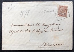 Italie Levant 1878 30 Centisimi  Brun Rouge Obl "Piroscafi Postali Italiana" De TUNISI  Voie Maritime Italienne, RR - General Issues