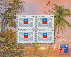 Mayotte 1999  Bloc N° 1  Neuf  X X = Philexfrance 99 - Hojas Y Bloques