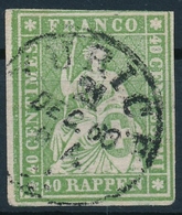 26G / 17IlBym Strubel 40 Rappen, Olivgrün Mit Einkreis Stempel ZÜRICH - Used Stamps