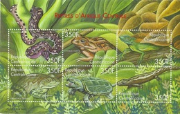 Central-African Republic – Mi.Nr. 2724-2729** Snake, Frog, Toad, Frog, Salamander [2001] - Ranas