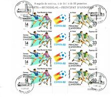 TIMBRE ANDORRE ESPAGNOL YVERT 148-9 FUTBOL B4 - Oblitérés
