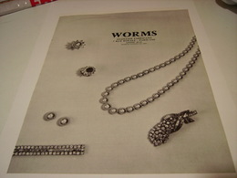 ANCIENNE PUBLICITE JOAILLIER WORMS 1965 - Other & Unclassified