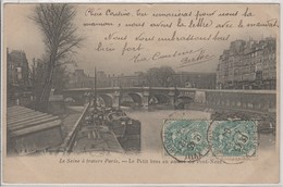 Paris 7501 - à Travers La Seine _ Petit Bras En Amont Du Pont Neuf 2 Cartes (1904 05) - Distrito: 01
