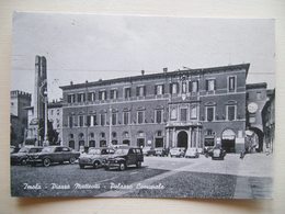 1962 - Imola - Piazza Matteotti E Palazzo Comunale - Animata - Cartolina Storica Originale Firmata Da Angelo Banzola - Imola