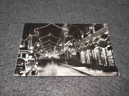 ANTIQUE POSTCARD BELGIUM BRUSSELS LES FEERIES LUMINEUSES - RUE NEUVE CIRCULATED 1955 - Bruselas La Noche