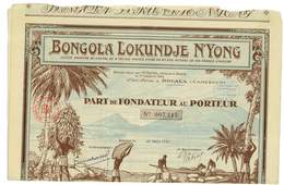 ACTION BONGOLA LOKUNDJE NYONG DOUALA CAMEROUN PART DE FONDATEUR AU PORTEUR 1927 - Africa