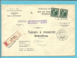 224 Op Brief "Admin. Postes /Telegraphes" Aangetekend VALEURS A RECOUVRER / POSTAUFTRAG - REMICH - Storia Postale