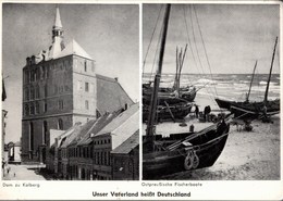 ! Ansichtskarte, Kolberger Dom, Fischerboote, Ostpreußen - Polen