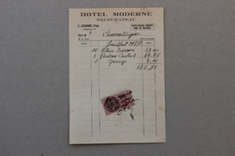 Facture Hôtel Moderne E.Jacquinot Propr.à Neufchâteau (Vosges), 1937 - Sport & Tourismus