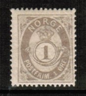 NORWAY  Scott # 36* MINT (THIN) - Unused Stamps