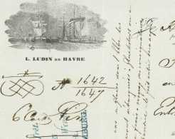 Connaissement Maritime  LE HAVRE 1855 Rotterdam Navire A Vapeur Bordeaux - Historische Dokumente