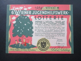 Österreich 6. Wiener Jugendhilfswerk Lotterie 1954. Österr. Kontrollstempel Für Ausspielungen - Biglietti Della Lotteria