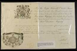 1816 PASSPORT Superb Engraved Passport With The Royal Coat Of Arms And The Arms Of The Right Honourable Charles Stuart,  - Altri & Non Classificati