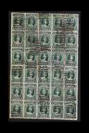 QUEENSLAND 1882-95 £1 Deep Green On Thick Paper, Wmk 'Crowned Q', USED SHEET OF THIRTY Showing The Re-entry (Row 1/2) An - Other & Unclassified