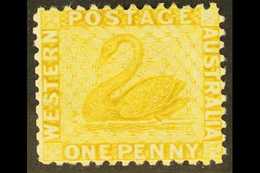 WESTERN AUSTRALIA 1882-85 1d Yellow-ochre Perf 12 WATERMARK CROWN TO RIGHT OF CA Variety, SG 82w, Mint, Very Fresh. For  - Other & Unclassified
