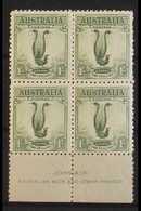 1932 1s Green Lyrebird, SG 140, John Ash Imprint Block Of Four, Fine Mint With The Lower Pair Never Hinged. For More Ima - Altri & Non Classificati