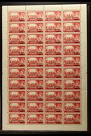 1955-60 CASTLES COMPLETE SHEET. 5r On 5s Rose-red Castles Overprint Type II, SG 95a, Fine Never Hinged Mint COMPLETE SHE - Bahrain (...-1965)