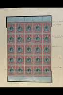 1938-53 2s6d Black & Pale Red On Pale Blue Ordinary Paper Perf 14 KGVI Key Type, SG 117b, Never Hinged Mint BLOCK Of 25  - Bermuda