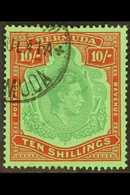 1939 10s. Bluish Green And Deep Red On Green, SG 119a, With Neat 1941 Corner Cds.  For More Images, Please Visit Http:// - Bermuda