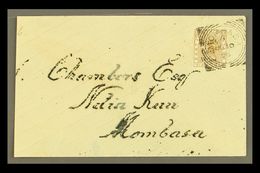 1896 (June) An Attractive "Chambers" Envelope Bearing Overprinted Indian 6a SG 56, Tied By Neat Upright Mombasa Squared  - Britisch-Ostafrika