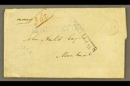 1854 (27 Feb) Stampless Entire Letter Endorsed "money" With "362" Number Alongside Plus Bearing Two (different Types) St - Andere & Zonder Classificatie