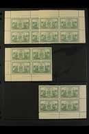 SPECIAL DELIVERY 1946 10c Green, PLATE BLOCKS Of FOUR / ALL FOUR CORNERS Of The Sheet, SG S15, Top Blocks Hinged Once, L - Other & Unclassified