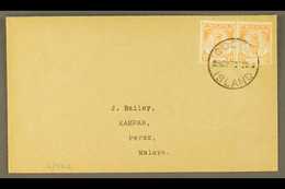 1950 (Nov) neat Envelope To Perak Bearing Perak 2c Orange (SG 129) Pair Tied By COCOS ISLAND Cds. For More Images, Pleas - Cocoseilanden