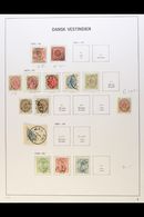 1855-1915 COLLECTION On Pages, Inc 1855 3c & 1866 3c (both With 4 Margins) Used, 1873-1902 Perf 14x13½ 1c, 3c, 5c & 10c  - Deens West-Indië