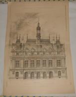 Plan De La Nouvelle Mairie Du Xe Arrondissement De Paris. M. E. Rouyer, Architecte. 1890 - Travaux Publics