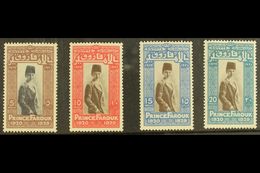 1929 Prince Farouk's 9th Birthday With Central Vignettes In Black (5m Value) Or Brown, SG 178a/81a (Chalhoub C29c/32c),  - Other & Unclassified