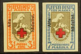 1923 "Aita Hadalist." Charity Overprints Complete Imperf Set (Michel 46/47 B, SG 49A/50A), Very Fine Mint, Fresh. (2 Sta - Estland