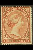 1878-79 1d Claret, SG 1, Fine Mint, A Few Shortish Perfs, Very Fresh & Scarce. For More Images, Please Visit Http://www. - Falkland