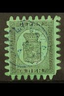 1866-67 8p Black/blue Green (Type III) Serpentine Roulette, SG 46, Fine Used For More Images, Please Visit Http://www.sa - Andere & Zonder Classificatie