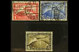 1933 Air Chicago World Exhibition Flight Of Graf Zeppelin Overprints Complete Set (Michel 496/98, SG 510/12), Used, 4m W - Altri & Non Classificati