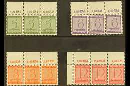 RUSSIAN ZONE WEST SAXONY 1945 (Oct) Official Test Perf 10¾ Complete Set, Michel 120/23 X, Never Hinged Mint Upper Margin - Other & Unclassified