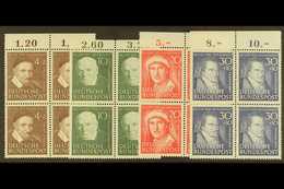 1951 Humanitarian Relief Fund Complete Set (Michel 143/46, SG 1069/72), Superb Never Hinged Mint Upper Marginal BLOCKS O - Other & Unclassified