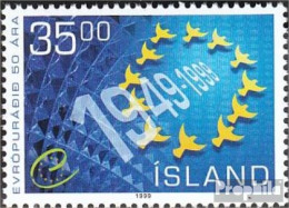 Island 912 (kompl.Ausg.) Postfrisch 1999 50 Jahre Europarat - Neufs