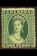 1873 1d Blue Green, Wmk Large Star, SG 11, Very Fine Mint With Crisp Impression. For More Images, Please Visit Http://ww - Grenada (...-1974)