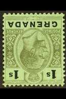 1913 1s Black On Green, Variety "Wmk Inverted", SG 98dw, Very Fine NHM. For More Images, Please Visit Http://www.sandafa - Grenada (...-1974)