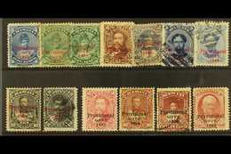 1893 "Provisional GOVT." Overprints, Incl. Red Ovpts From 1c Blue To 10c Black & 12c Black Plus 1c Green Shade, Black Ov - Hawaii