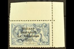 1922 DOLLARD SEAHORSE 10s Dull Grey Blue, SG 21, Superb Mint Upper Right Corner Example, Stamp Is Never Hinged.  For Mor - Andere & Zonder Classificatie