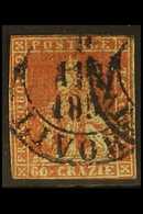TUSCANY 1851 60cr Deep Scarlet On Grey Paper, Sass 9, Superb Looking Used Example Of This Major Rarity With Great Colour - Zonder Classificatie