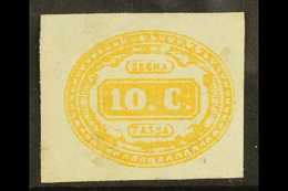 POSTAGE DUES 1863 10c Yellow Postage Due, Sass 1, Superb Mint Original Gum With Large Clear Margins. Raybaudi Photo Cert - Non Classificati