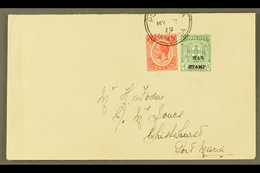 1919 Local Envelope Franked Geo V 1d Scarlet Plus ½d Green War Stamp, Variety "inverted Wmk", SG 73d, Very Fine Tied To  - Giamaica (...-1961)