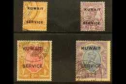 OFFICIALS - TELEGRAPH CANCELLED 1923-24 Used Group That Includes The 3a Dull Orange (SG O6), 8a Purple (SG O9), 2r Carmi - Kuwait