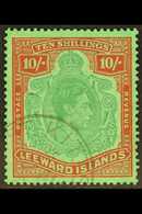 1938-51 10s Deep Green & Vermillion Green, SG 113c, Used With "St Kitts" Cds Cancel For More Images, Please Visit Http:/ - Leeward  Islands