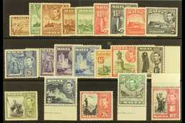 1938-43 Pictorial Definitive Set, SG 217/31, Never Hinged Mint (21 Stamps) For More Images, Please Visit Http://www.sand - Malta (...-1964)