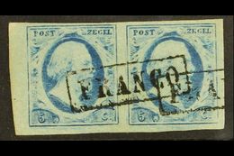 852 5c Blue Plate VI (SG 1l, Michel 1, NVPH 1r), Very Fine Used Left Marginal Horizontal PAIR (positions 56 & 57) Cancel - Sonstige & Ohne Zuordnung