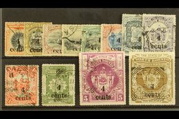 1904-05 "4 Cents" Surcharge Set Complete, SG 146/57, Very Fine Used (the 6c & 8c Values Mint) 12 Stamps For More Images, - Nordborneo (...-1963)
